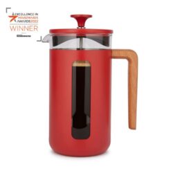 Pisa 8-kops Stempelkande Rød Træhåndtag La CafetiÃ¨re fra La CafetiÃ¨re