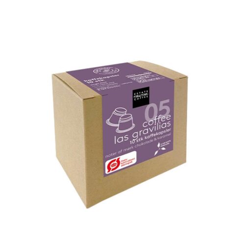 05 Las gravilias Estate Coffee kaffekapsler økologisk, 10 stk fra ESTATE COFFEE