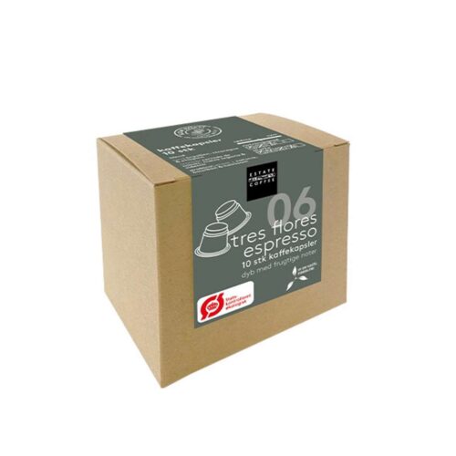 06 tres flores Estate Coffee kaffekapsler økologisk, 10 stk fra ESTATE COFFEE