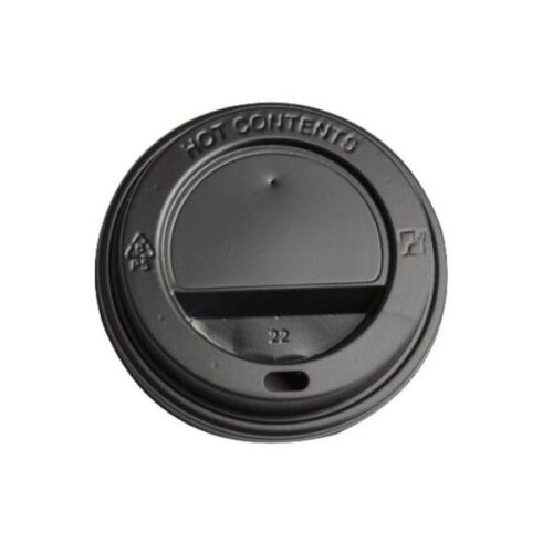 Drikkelåg Plast Sort Ø80xh20mm Til Kaffebæger 100 Stk fra Multiline