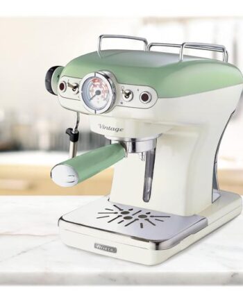 Ariete 1389 Vintage Kaffemaskine Med Mælkeskummer 15 Bar Grøn