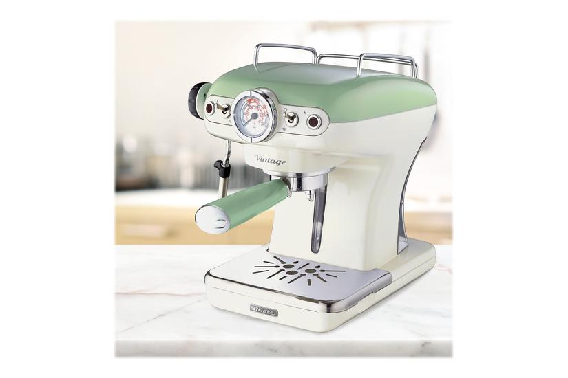 Ariete 1389 Vintage Kaffemaskine Med Mælkeskummer 15 Bar Grøn