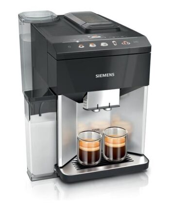 Siemens Eq 500 Integral Tq513d01 Automatisk Kaffemaskine Med Mælkeskummer 15 Bar Daylight Silver Piano Black