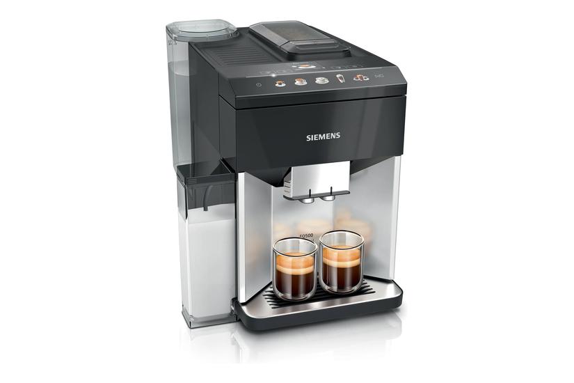 Siemens Eq 500 Integral Tq513d01 Automatisk Kaffemaskine Med Mælkeskummer 15 Bar Daylight Silver Piano Black