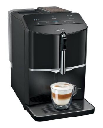 Siemens Eq 300 Tf301e19 Automatisk Kaffemaskine Med Mælkeskummer 15 Bar Pianosort