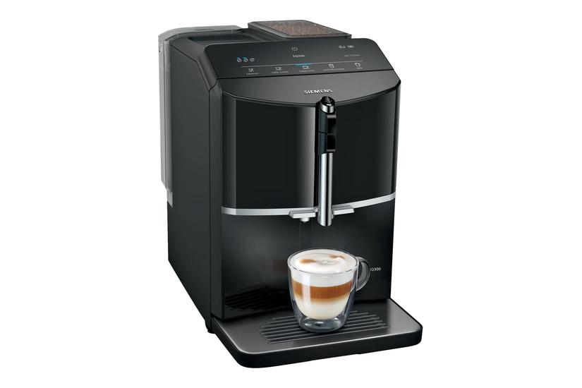 Siemens Eq 300 Tf301e19 Automatisk Kaffemaskine Med Mælkeskummer 15 Bar Pianosort